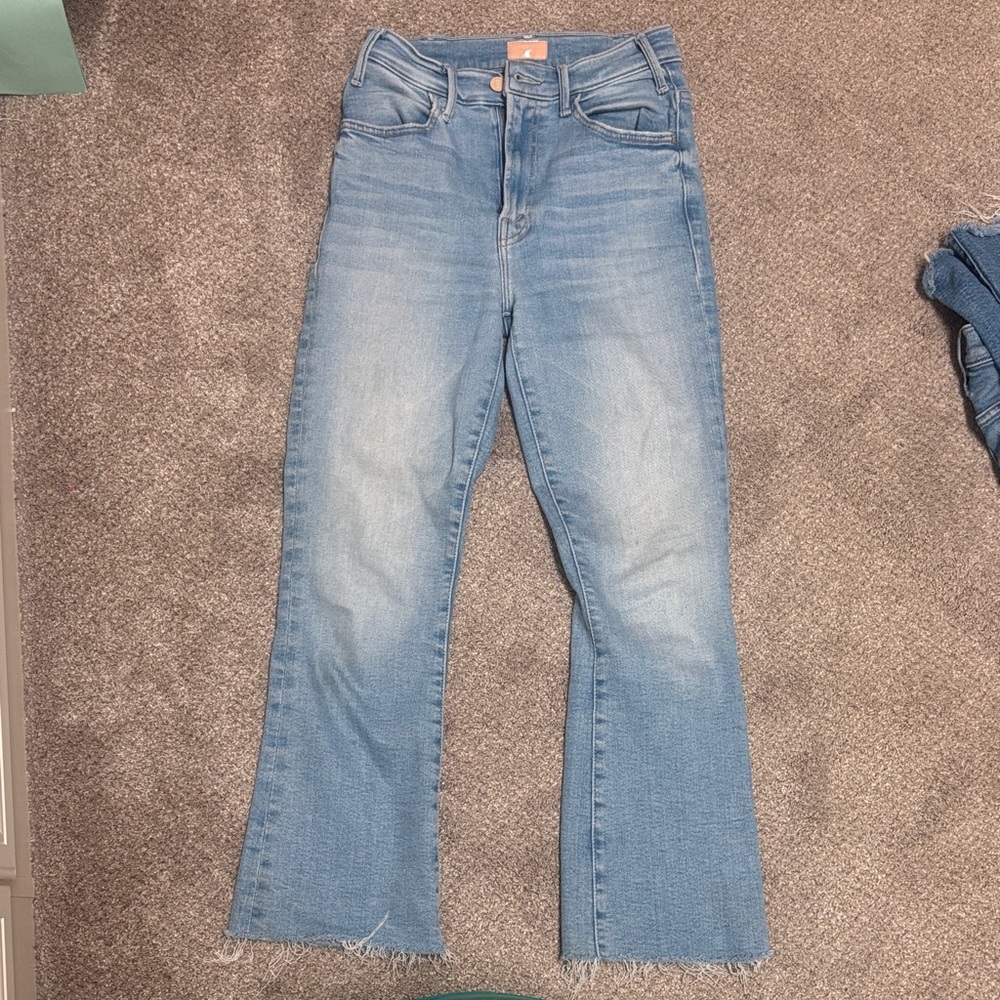 MOTHER Light Wash High-Rise Flare Jeans